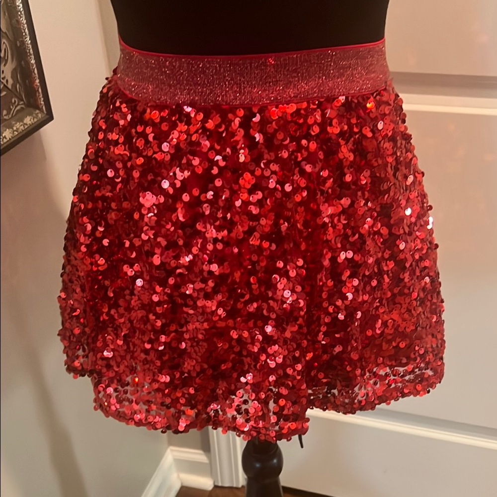 Red Sequin Skirt